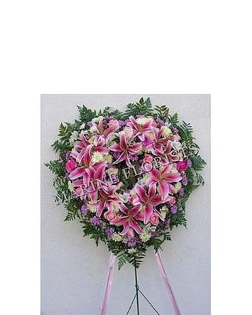 Funeral Open Heart - Pink, Lavender and White