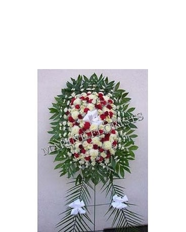 Funeral Spray - Red and White