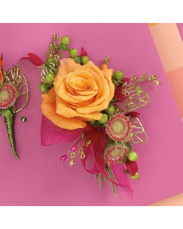 Hot Pink Rose & Germini Corsage