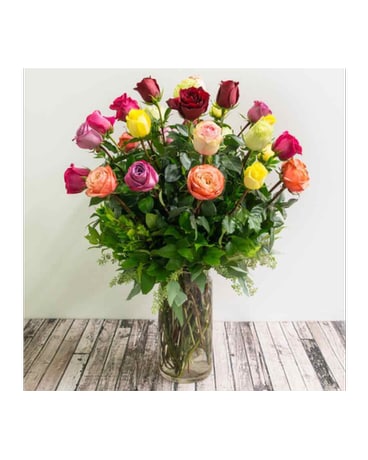 Multi-Color Rose Arrangement Flower Arrangement