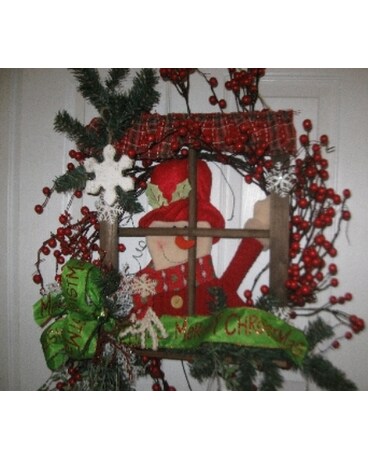 Snowman window wreath