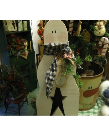 Wooden Snowman Light