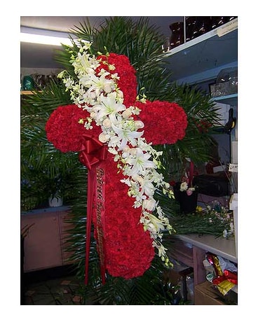Predominantly Red Standing Cross