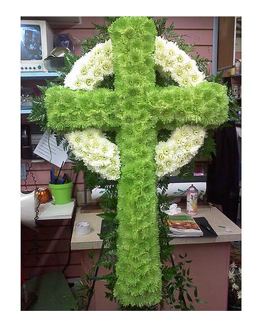 Green Celtic Standing Cross