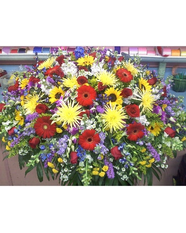 Jewel-toned Casket Spray