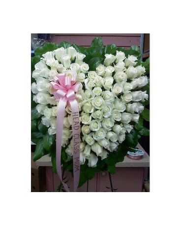 All White Roses Closed Heart