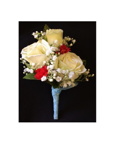 Pops of Red boutonniere