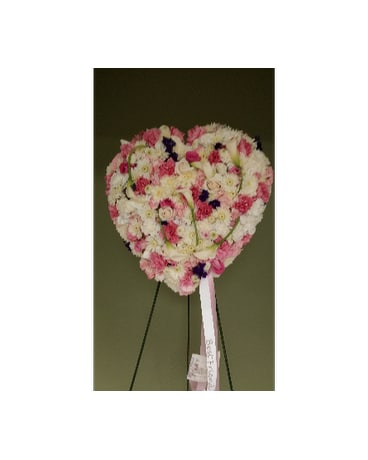 SOLID HEART MIXED FLOWERS