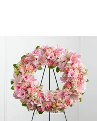 Heavenly Pink Sympathy Wreath