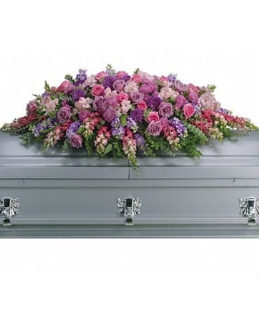Lavender Tribute -Casket Spray Flower Arrangement