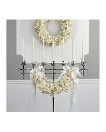 Floral Wreath and Candleabra Swag