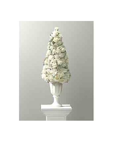White Cone Topiary