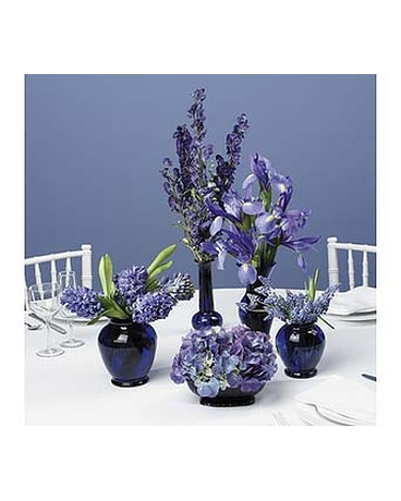 Centerpiece Vases In Blues In Nashville Tn The Bellevue Florist