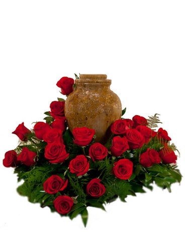 Red Rose Cremation Wreath