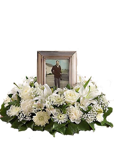 White Cremation Wreath
