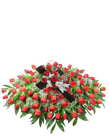 Rustic Memories Rose Casket Spray