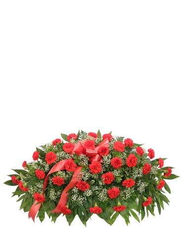 Timeless Traditions Red Carnation Casket Spray