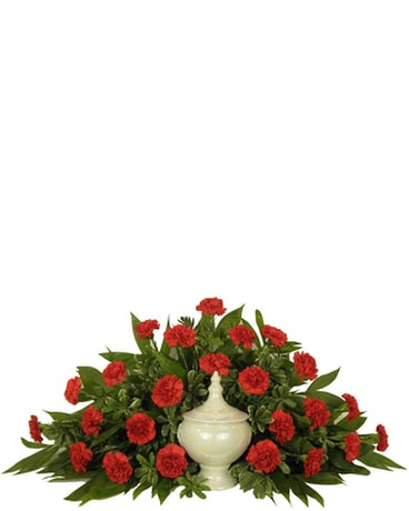 Timeless Traditions Red Carnation Cremation Arrangement
