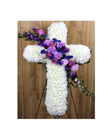 Lavender & White Standing Cross