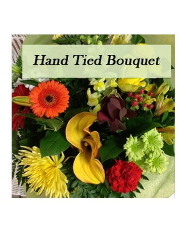Hand tied bouquet in Warm tones
