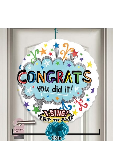 Congrats Singing Balloon! Balloon Bouquet