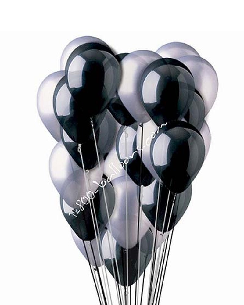 Silver And Black Latex Balloons 1 800 Balloons
