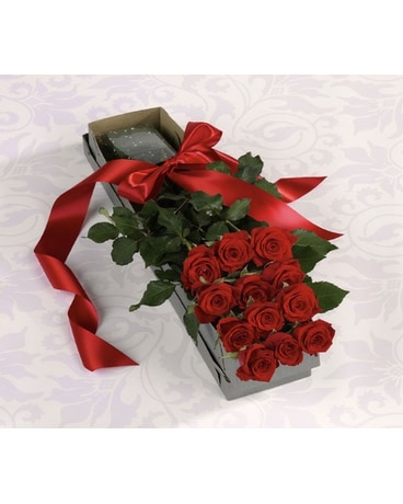 Boxed Roses Flower Arrangement