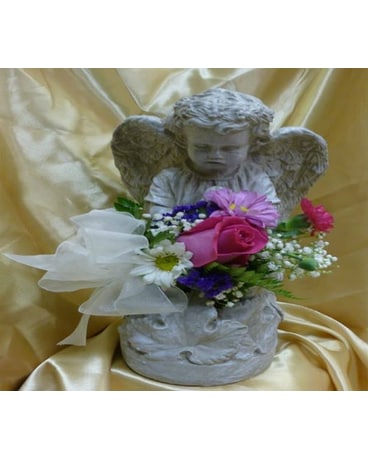 Girl Angel With Flowers