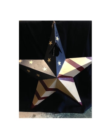 Red White & Blue Metal Star Birdhouse