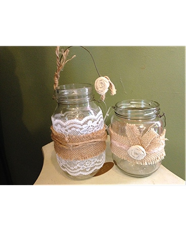 Burlap & Lace Jars