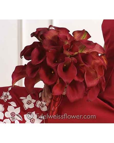 Red Calla Nosegay Floral Bouquet