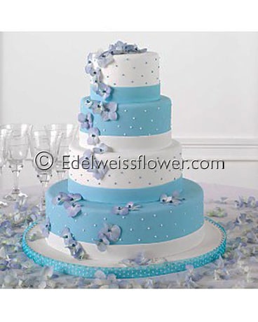 Blue Hydrangea Wedding Cake Flowers In Santa Monica Ca Edelweiss Flower Boutique