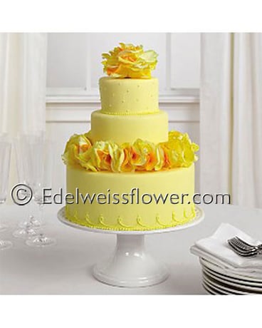 yellow rose birthday cake