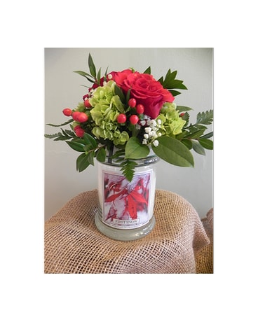 Kringle Candle with Fresh Flower Topper
