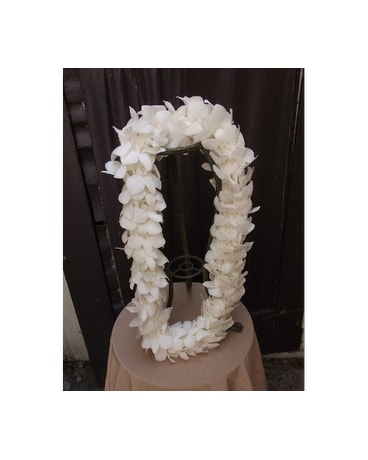 Triple White Dendrobium Orchid Lei $60 Flower Arrangement