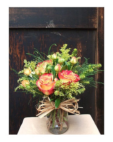 Sunshine in a Jar Flower Arrangement