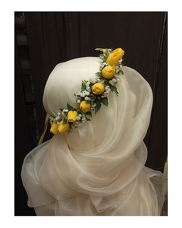 Yellow Rose Head Wreath $125