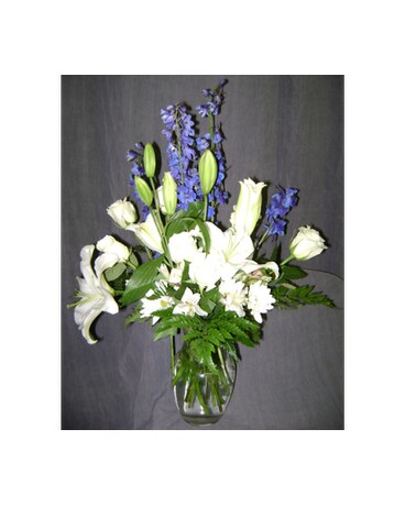 Royal & White Floral Arrangement