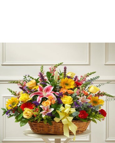 Large Sympathy Arrangement in Basket - Multicolor 