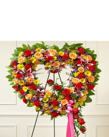 Multicolor Bright Standing Open Heart 