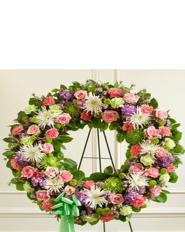 Multicolor Pastel Mixed Flower Wreath