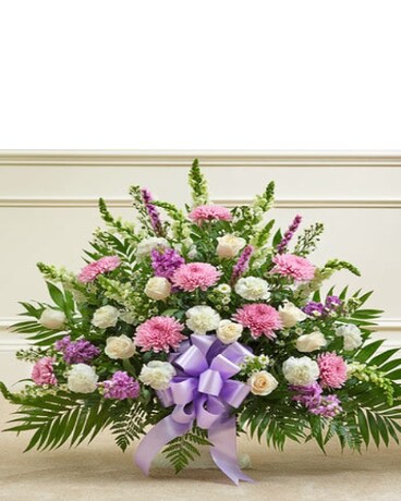 Traditional White and Lavendar Sympathy Spray