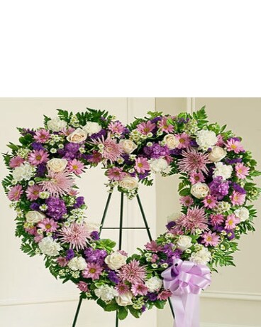 White & Lavender Open Heart