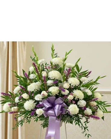 Lavendar & White Heartfelt arrangement