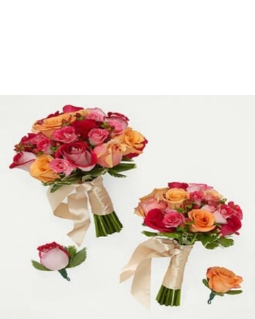 Bright Blush Bride & Maid of Honor Bouquets with G