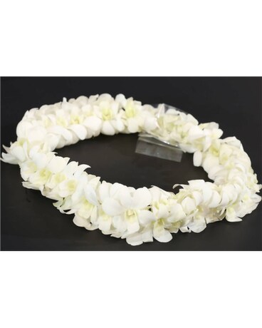 White orchid lei