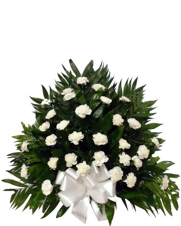 32 Carnation Tribute Mache: All White