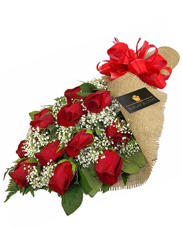 Burlap Blooms: Red Roses