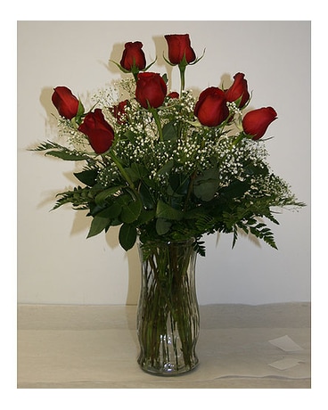 Dozen Long Stem Red Roses Arranged
