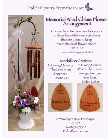 Memorial Wind Chime Flower Arrangement